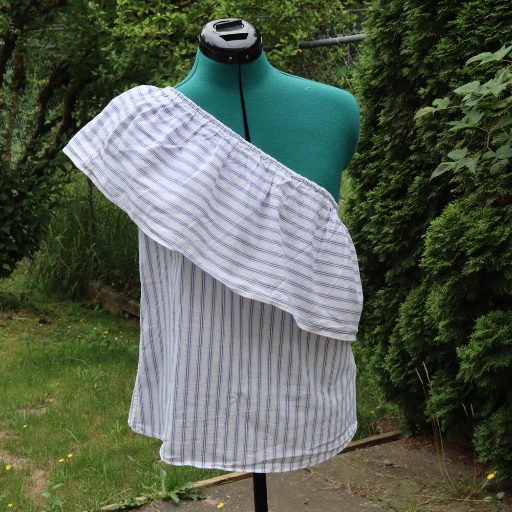 H&M One Shoulder Striped Top